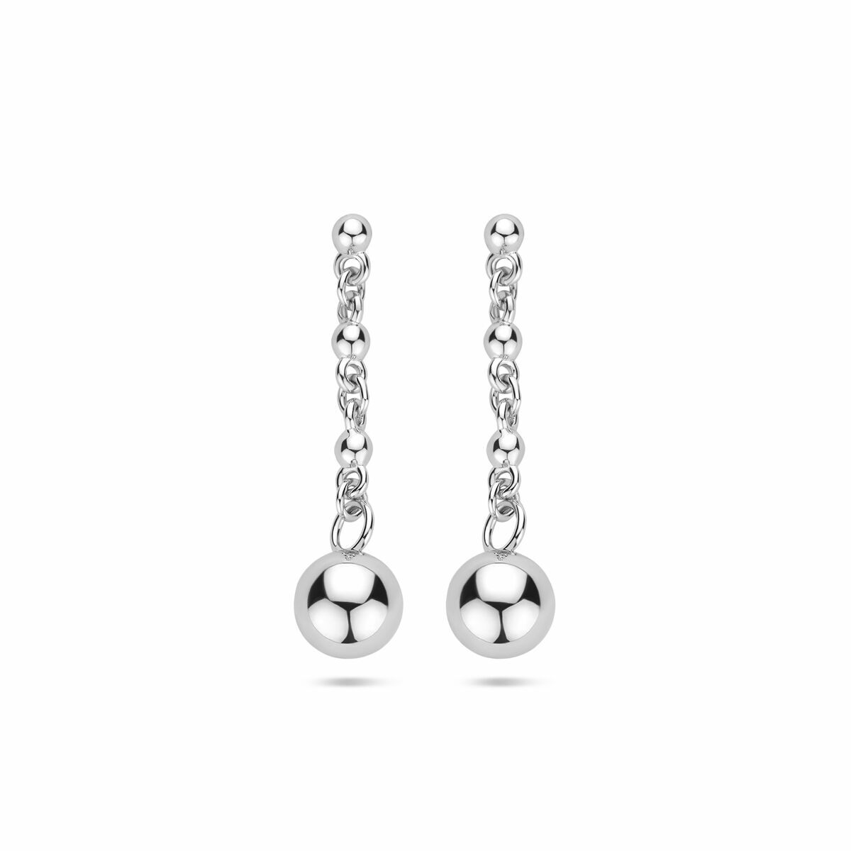 pendientes bolitas 25 mm plata rodiada