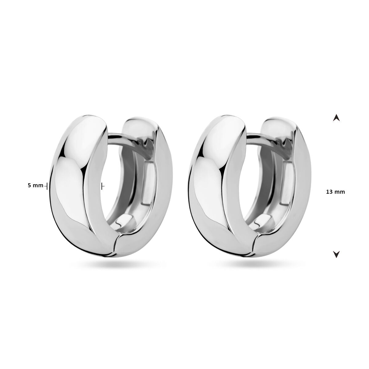 aros 13 mm plata rodiado