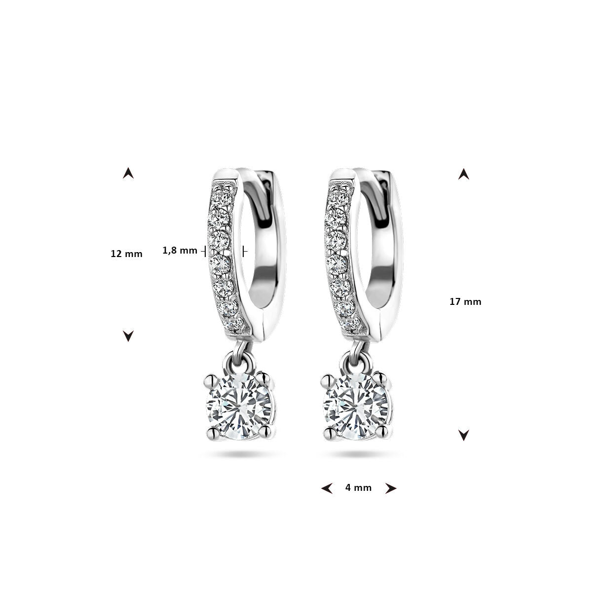 aros de circonita plata rodiada