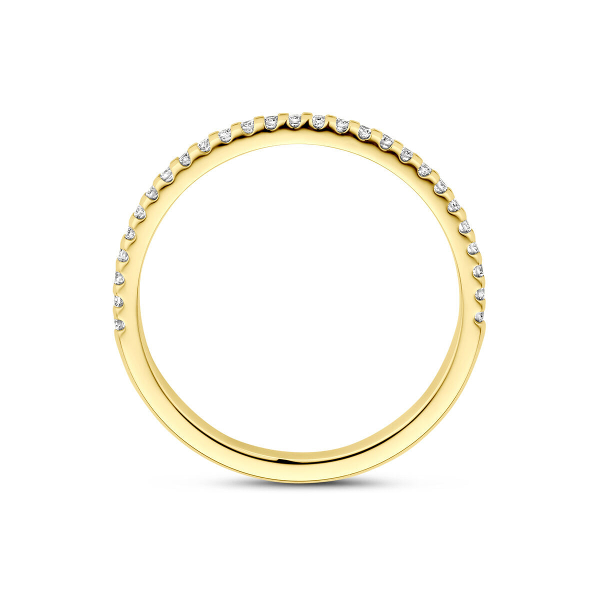 anillo diamante cultivado en laboratorio 0.15ct h si oro amarillo 14K