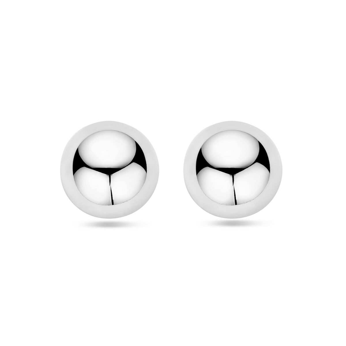 Pendientes de media bola de 20 mm en plata rodiada.