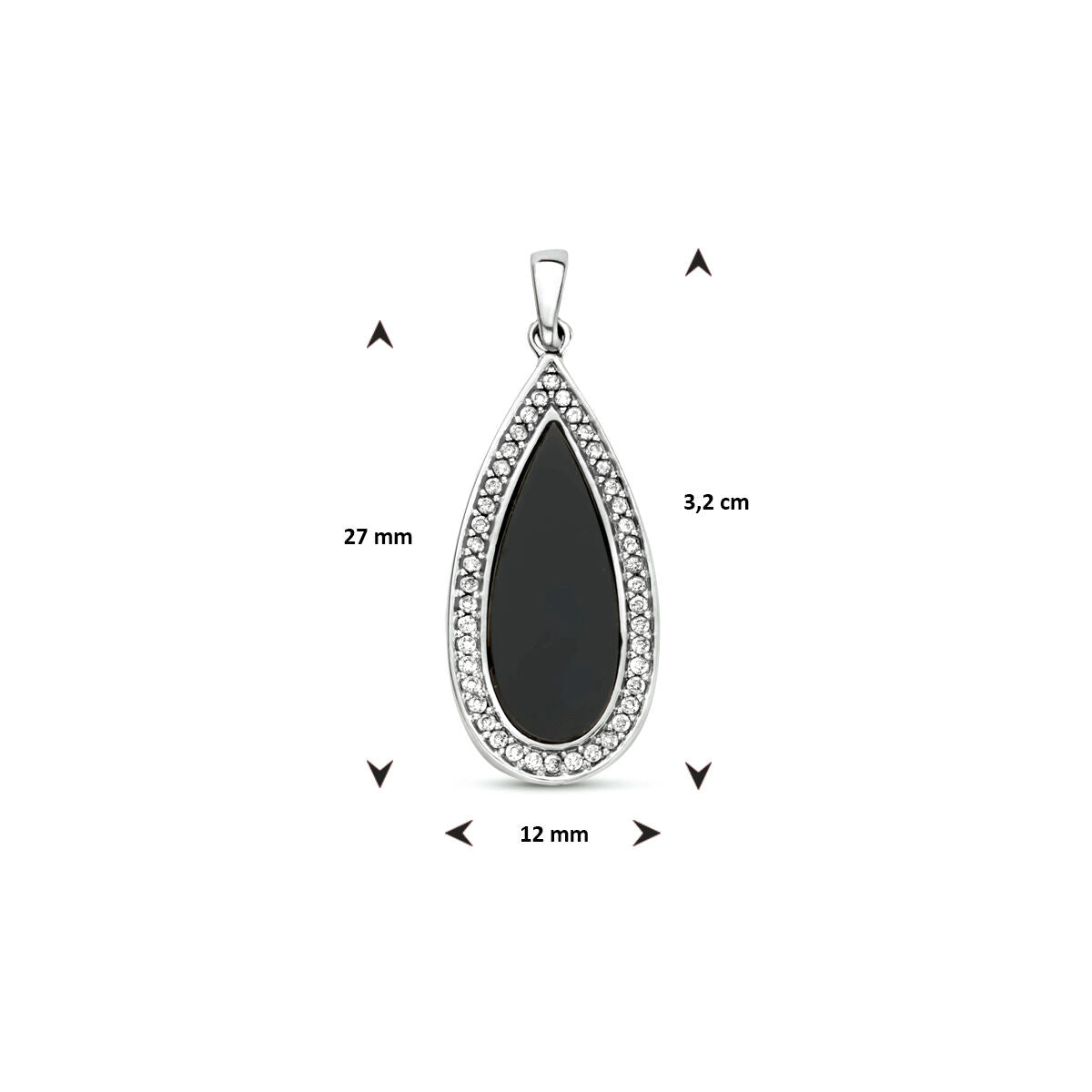 colgante de ónice y circonitas en plata rodiada
