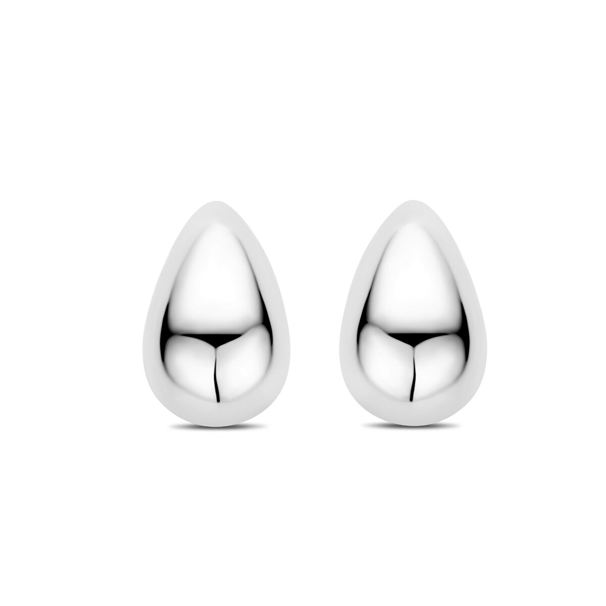 Pendientes de gota de 20 mm en plata rodiada con acabado brillante.