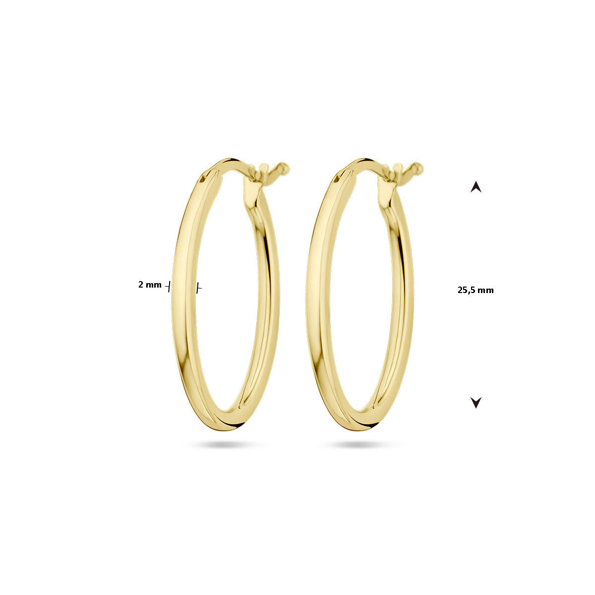 aros ovalados 14K oro amarillo