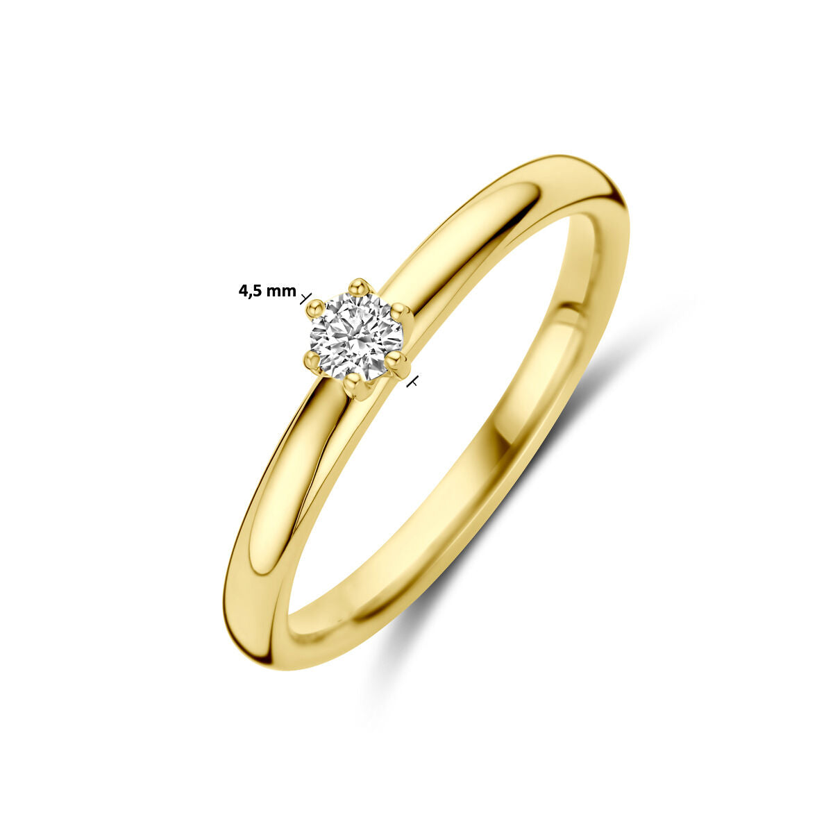anillo de compromiso diamante 0.10ct h si oro amarillo 14K