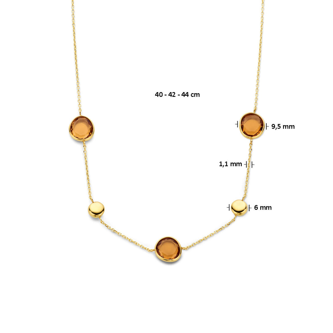 collier citrien 40 – 42 -44 cm 14K geelgoud