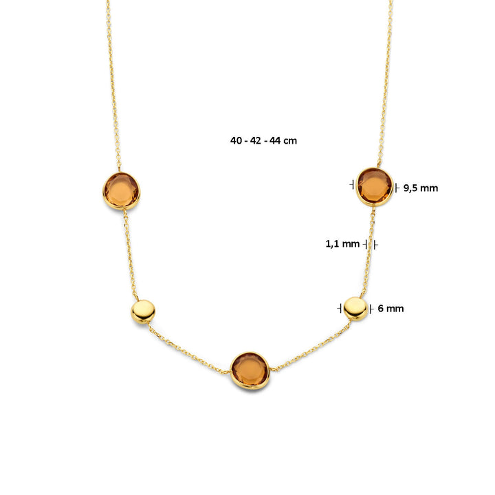 collier citrien 40 – 42 -44 cm 14K geelgoud