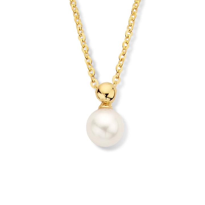 Gouden dames ketting parel 14K