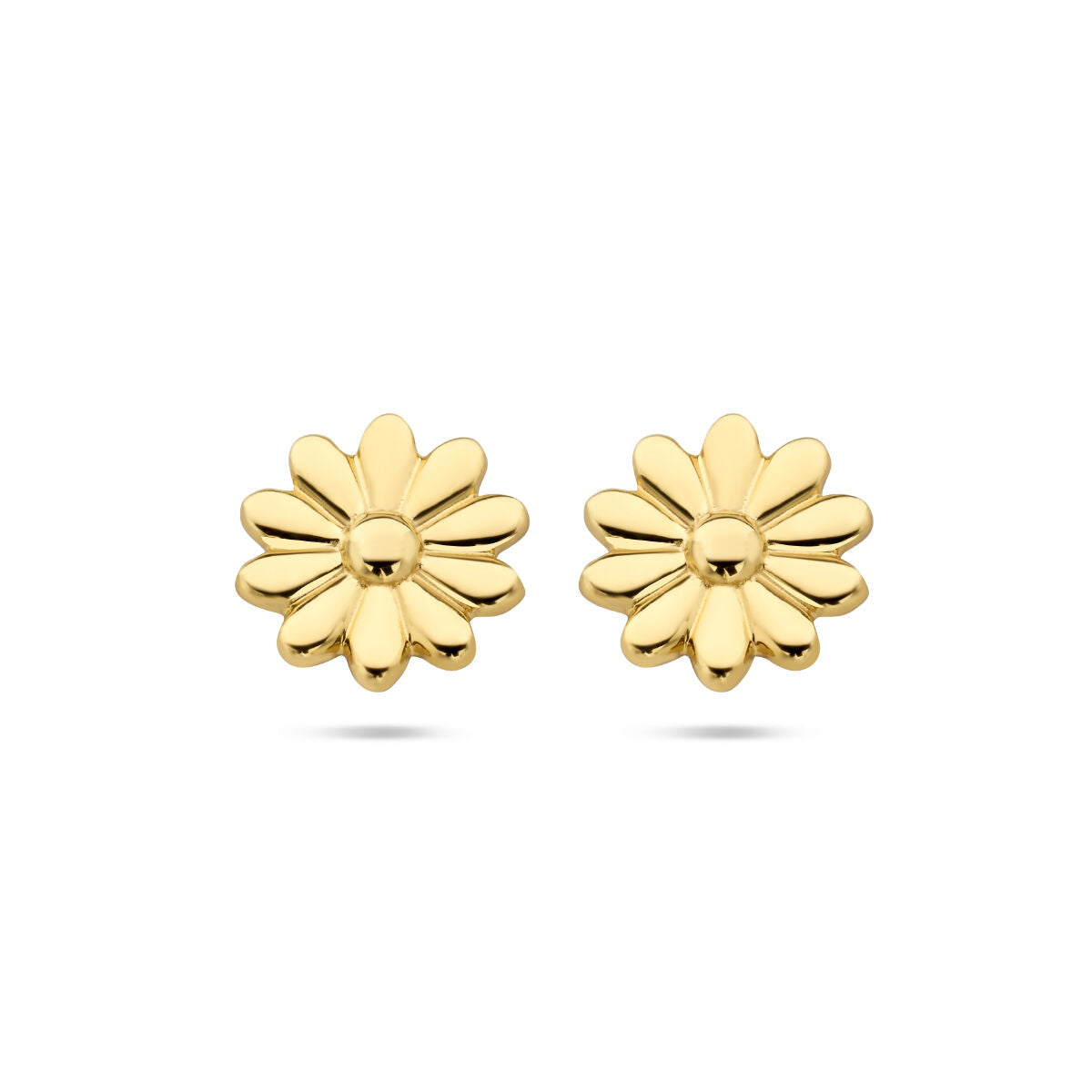 Pendientes de flor en oro amarillo de 14 quilates.