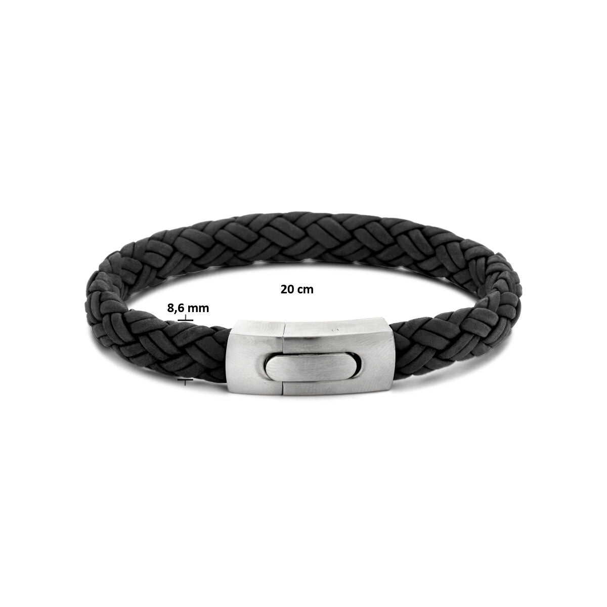 pulsera de cuero 10 mm acero inoxidable
