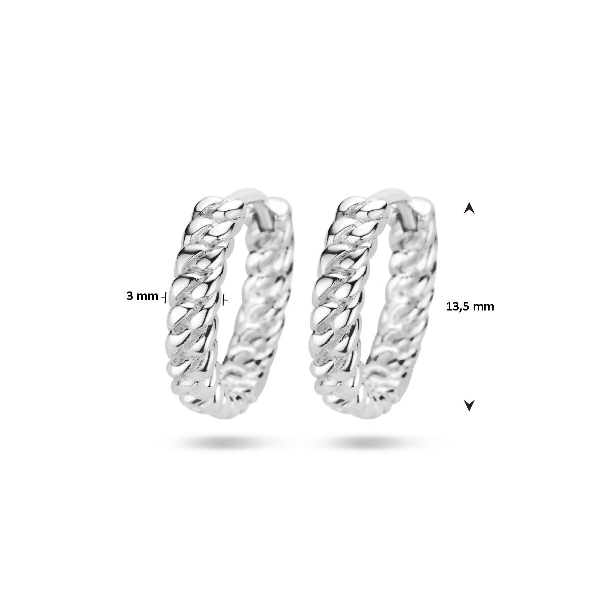 aros de plata rodiado