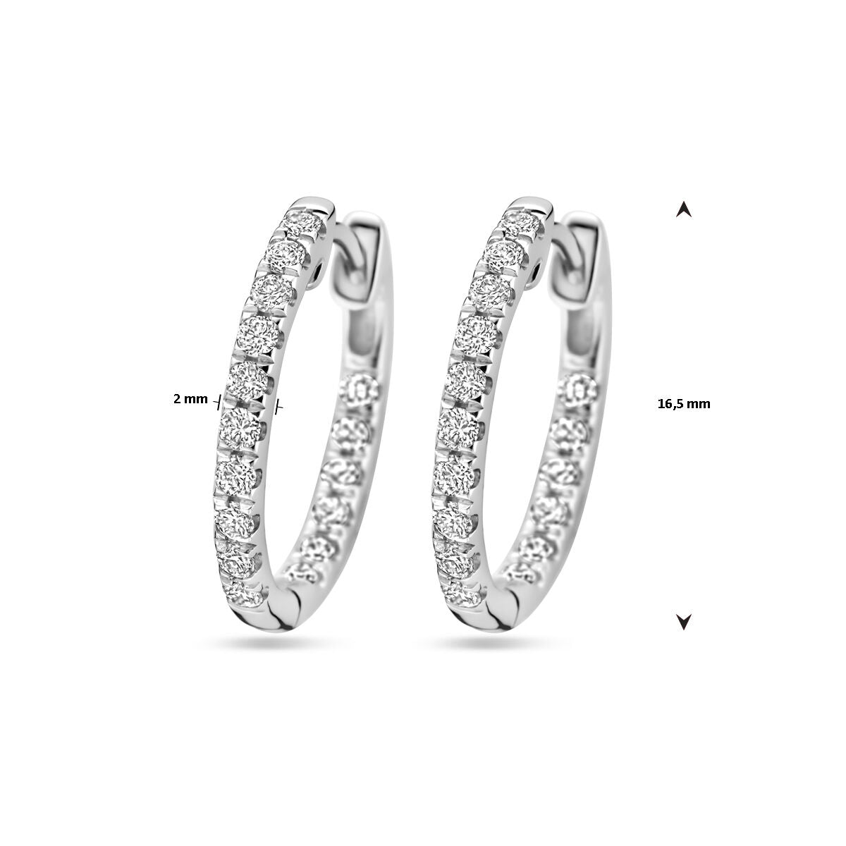 aros con diamante cultivado en laboratorio 0.46ct (2x 0.23ct) h si oro blanco 14K