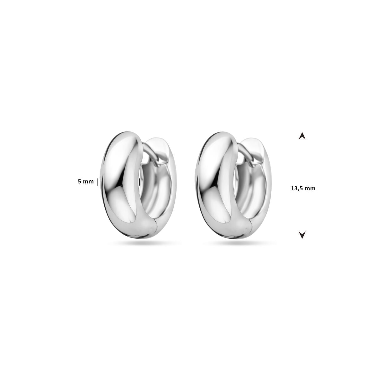 aros 13,5 mm plata rodiado