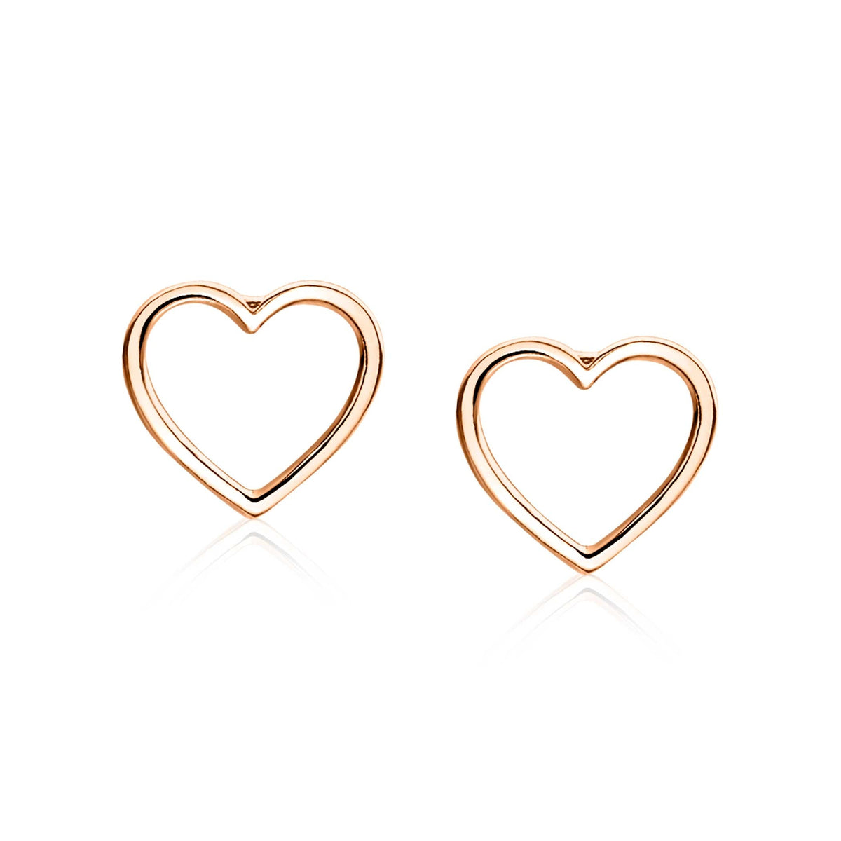 Pendientes de aro en forma de corazón, chapados en oro, con un acabado brillante.