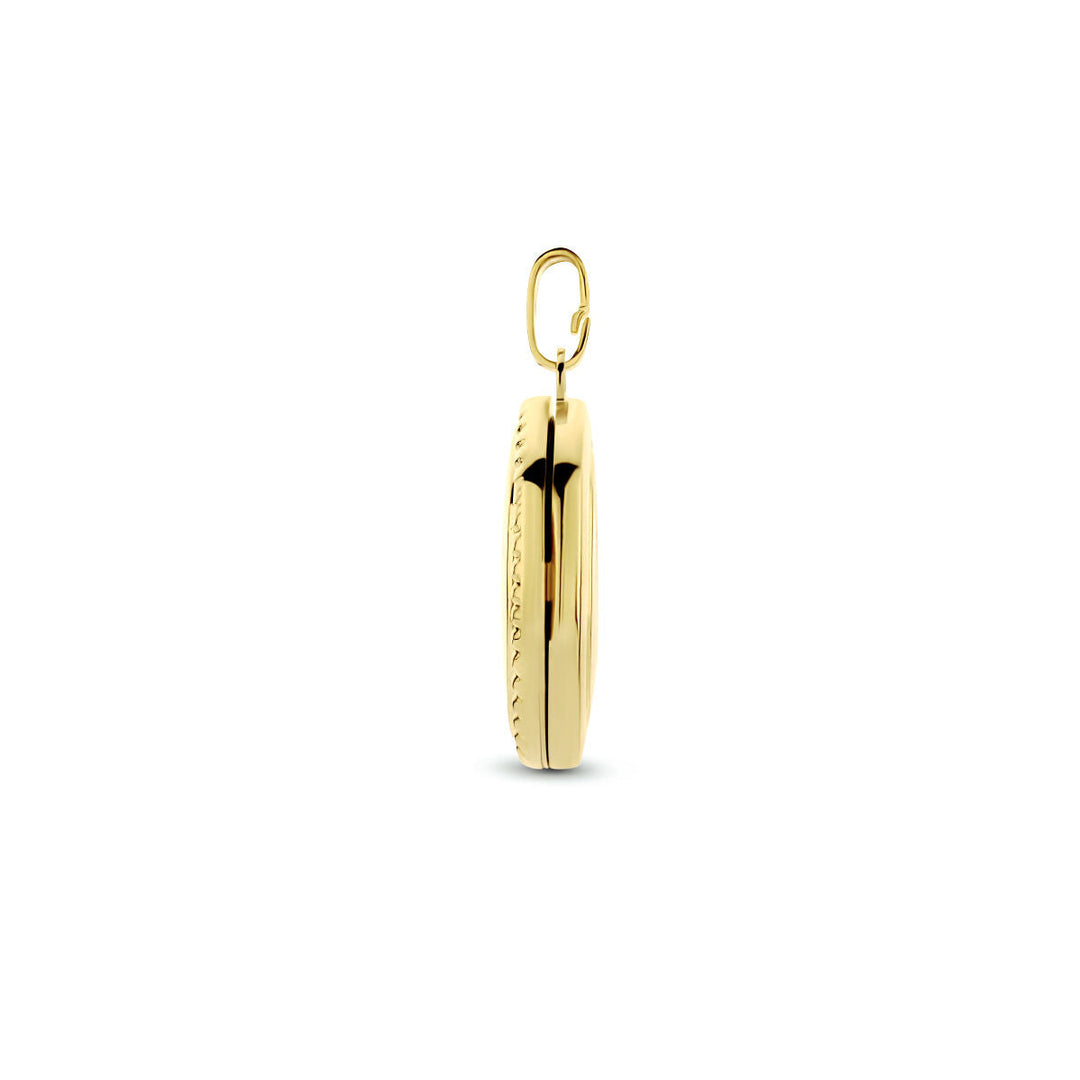 medaillon ovaal bolletjes 14K geelgoud