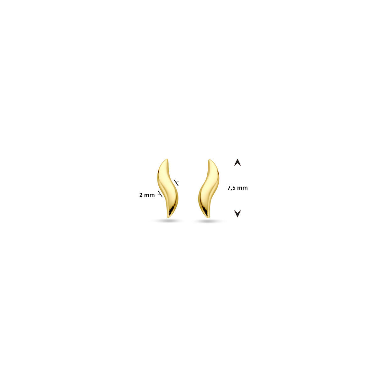 pendientes de botón 7,5 mm 14K oro amarillo