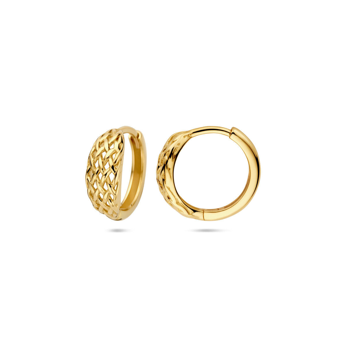 aros trenzados 13 mm 14K oro amarillo