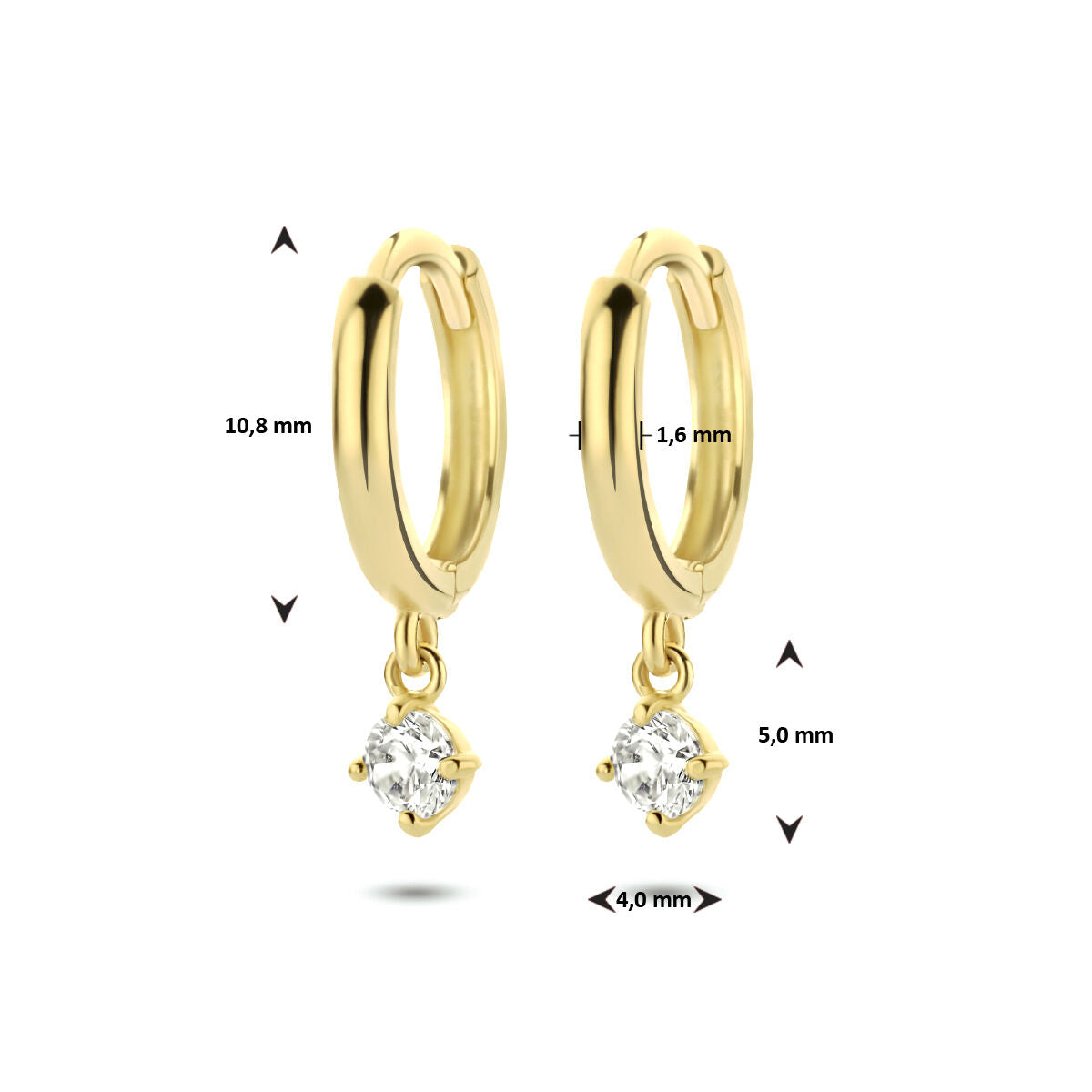 aros de zircón 14K oro amarillo