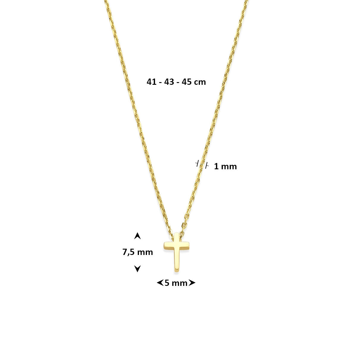collar chapado en oro con cruz