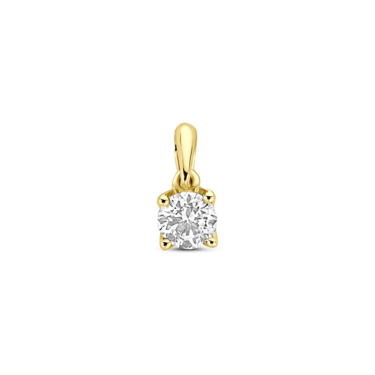 Colgante de diamante cultivado en laboratorio de 0.25 ct, con engaste en oro amarillo de 14K.
