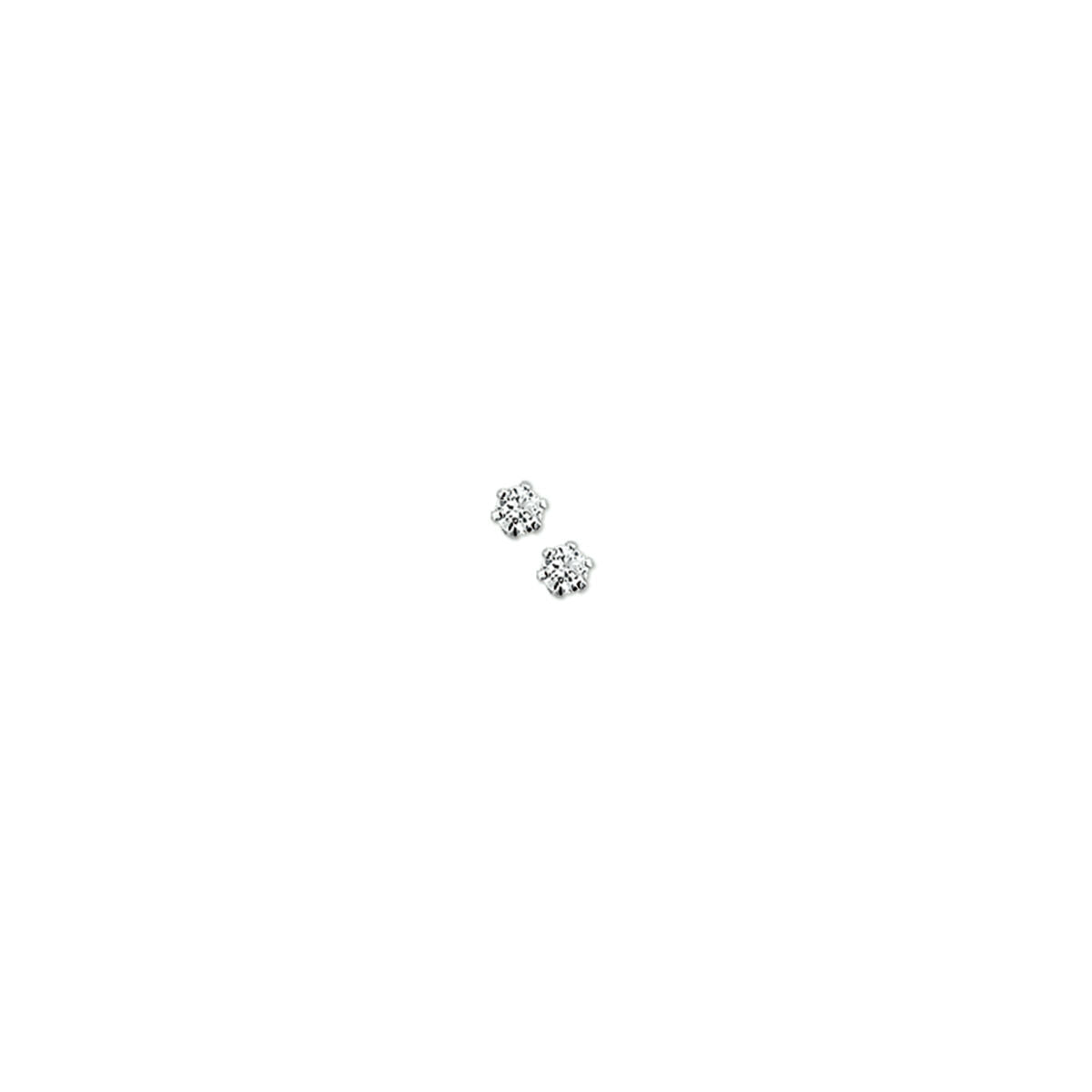 Pendientes de zircónia en plata rodiada con diseño sencillo y brillante.