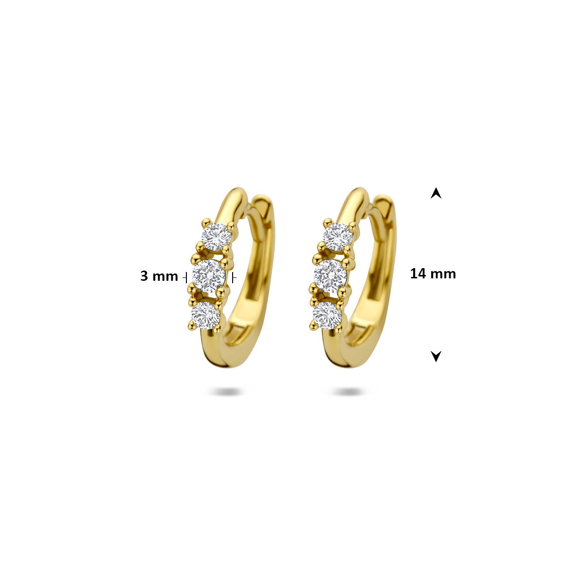 Aros de oro con diamante cultivado en laboratorio - 14k oro amarillo