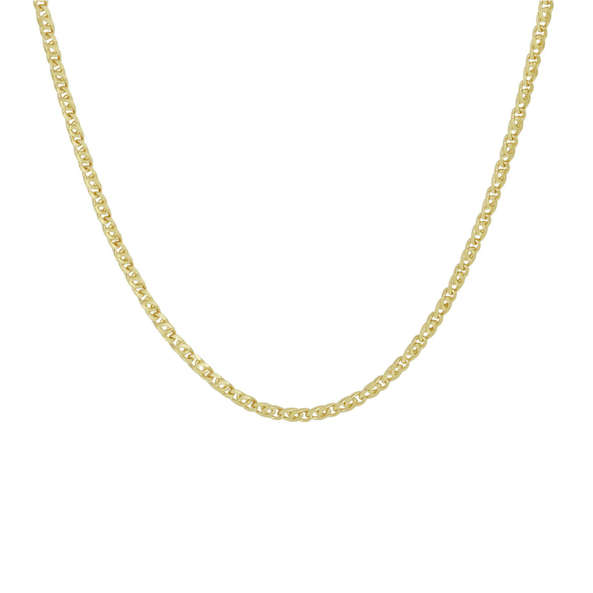 Collar de ojo de halcón de 1,9 mm y 45 cm en oro amarillo de 14 quilates.