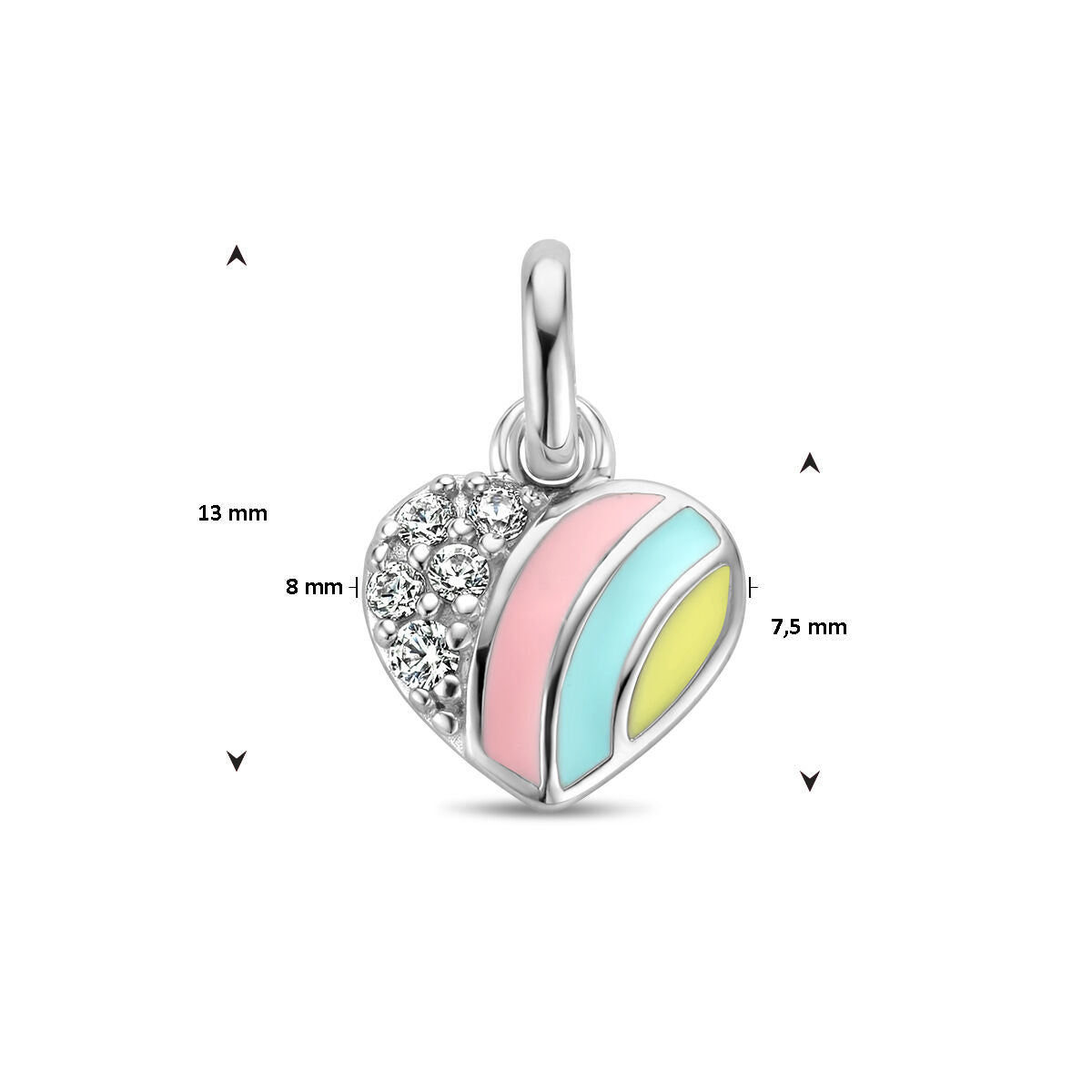 colgante corazón y circonita plata rodiada