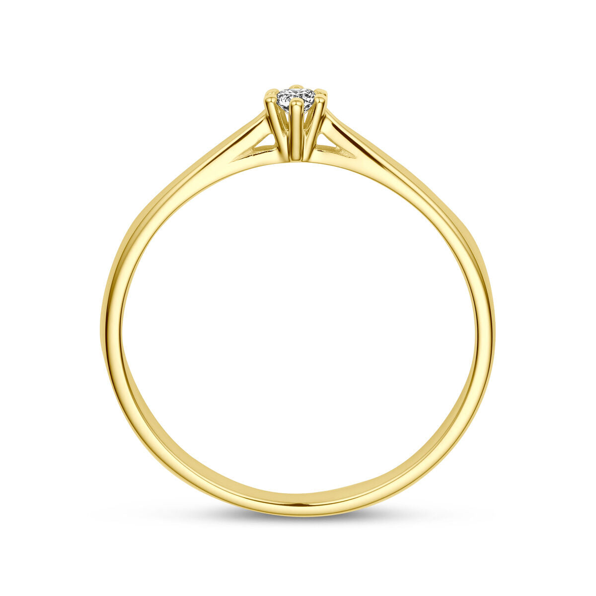 anillo diamante 0.05ct h si oro amarillo 14K