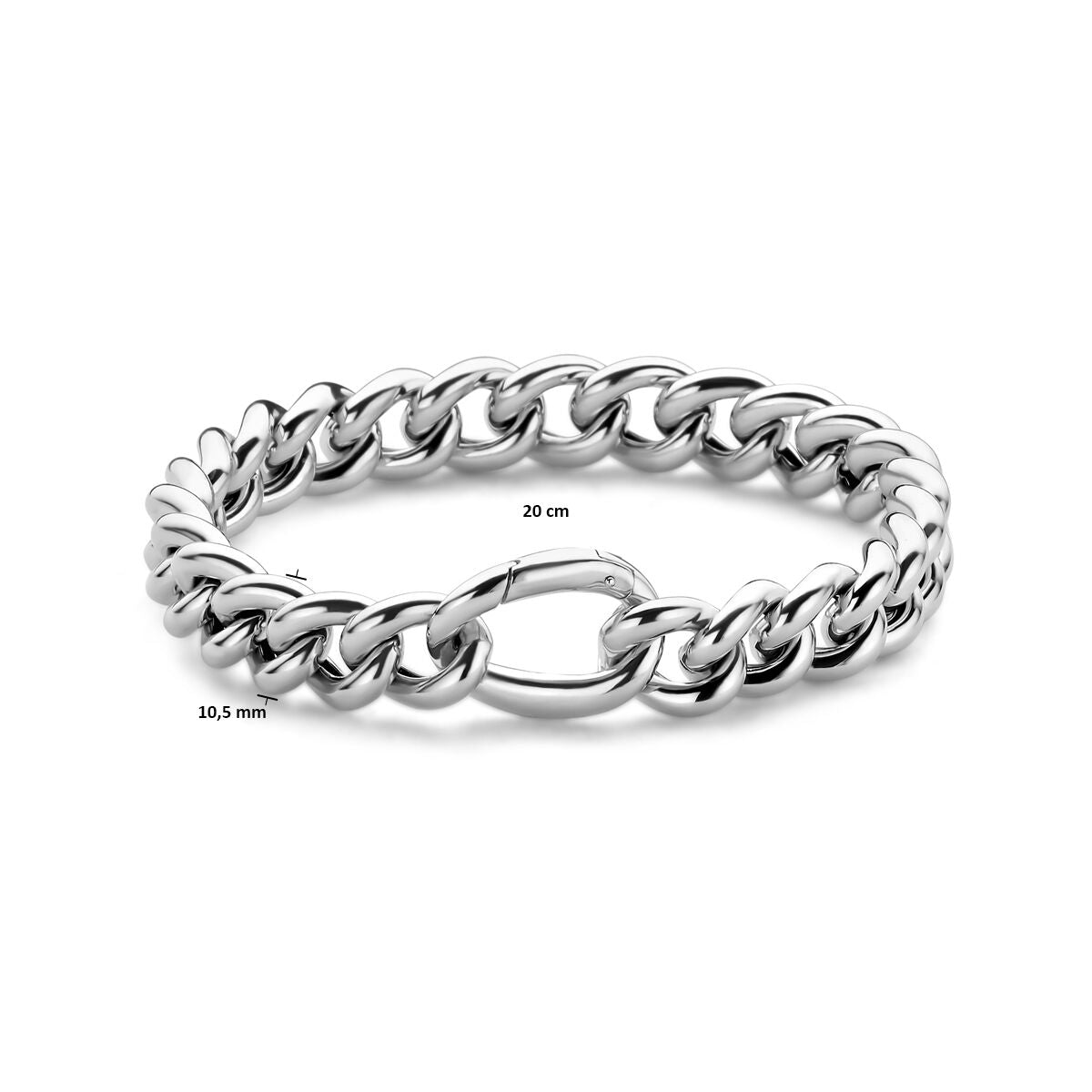 pulsera gourmette 10,5 mm 20 cm plata rodiada