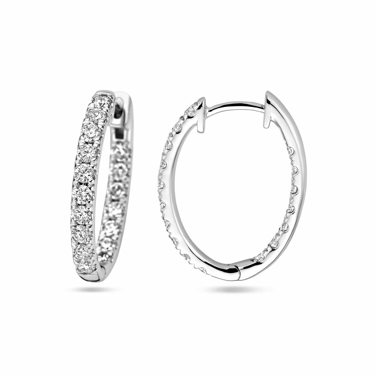 aros con diamante cultivado en laboratorio 0.96ct (2x 0.48ct) h si oro blanco 14K