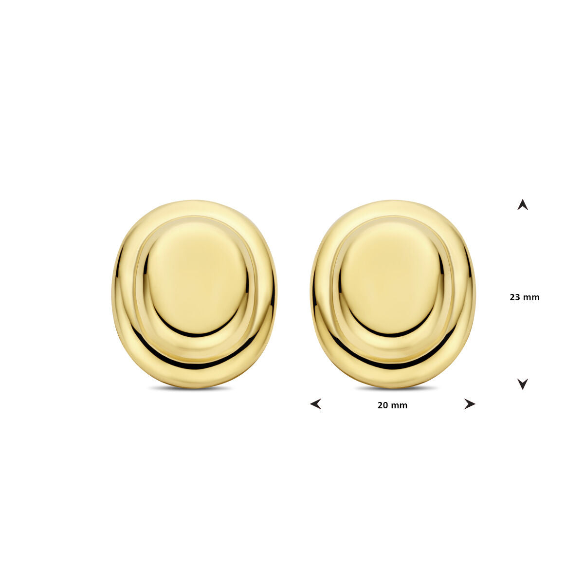 pendientes de botón 23 mm 1 micron plata chapado en oro amarillo