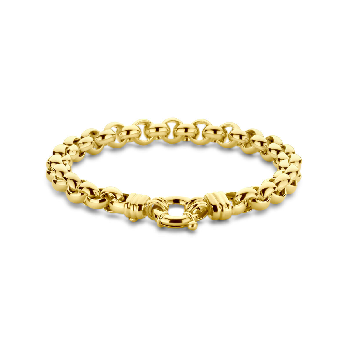 Pulsera jasseron de 7 mm en 19 cm en oro amarillo de 14 quilates.