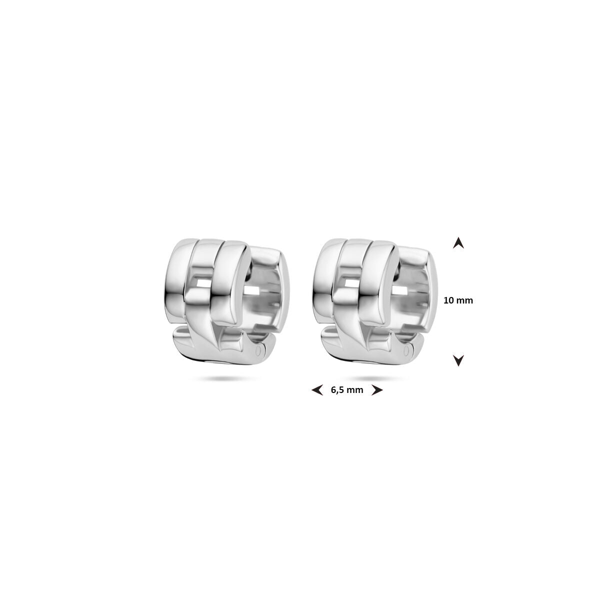 aros de eslabones 10 mm plata rodiada