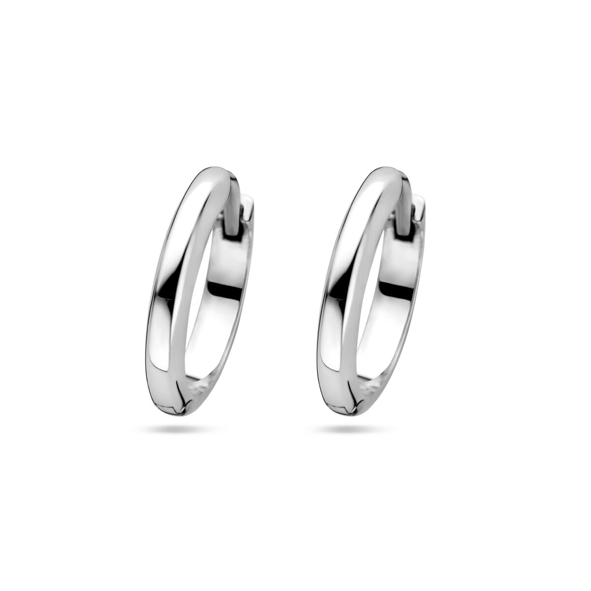 Pendientes de aro de 3,0 mm, con forma semicircular, en plata rodiada.
