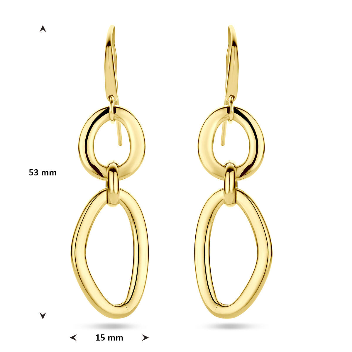 Pendientes de oro amarillo de 14k – diseño largo elegante