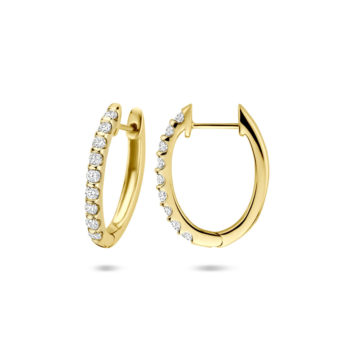 aros con diamante cultivado en laboratorio 0.25ct (2x 0.125ct) h si 19,5 mm 14K oro amarillo