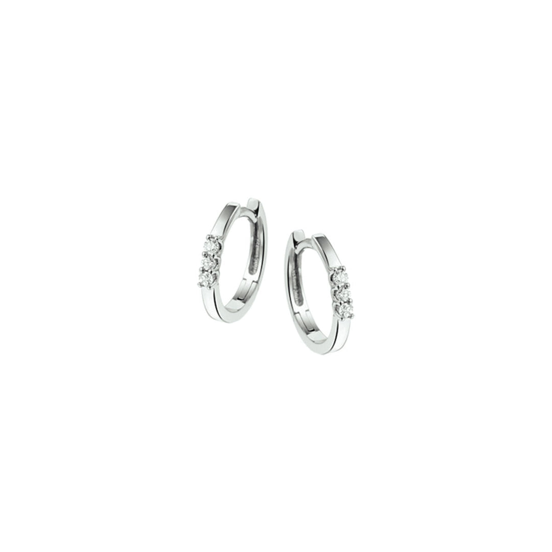 aros de diamante 0.12ct (2x0.06ct) h si 14K oro blanco