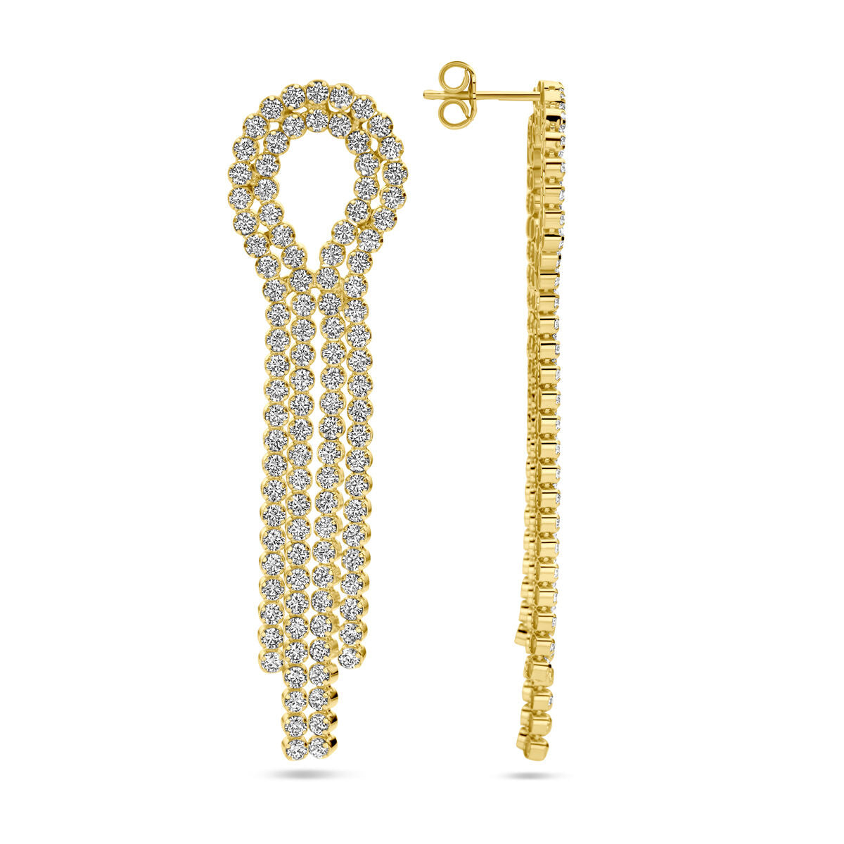 pendientes de zircón 1 micrón plata chapado en oro amarillo