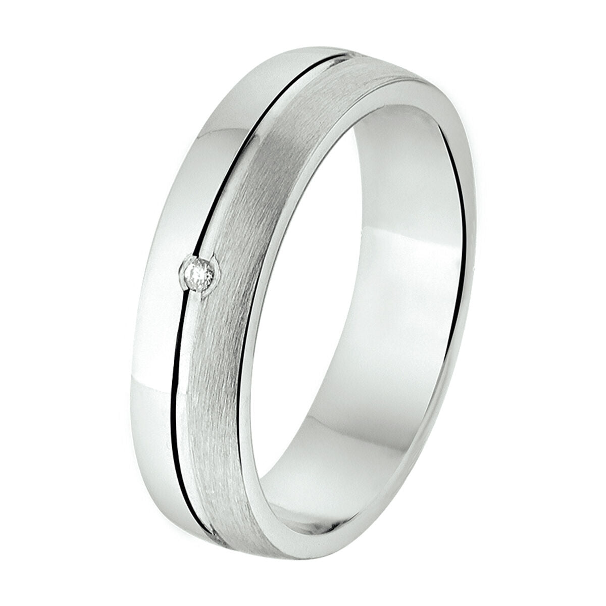 ring a302 - 5 mm - 0.01ct h si zilver gerhodineerd