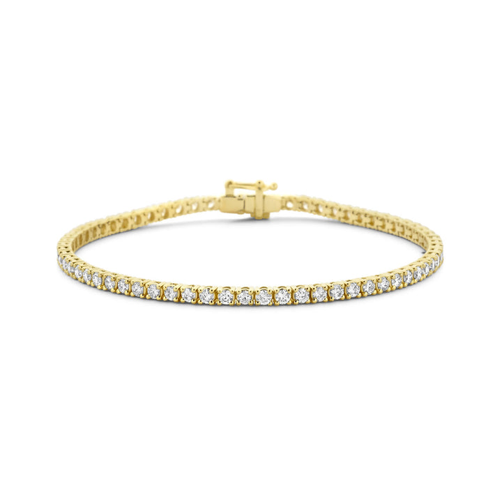 tennisarmband lab grown diamant 3.00ct g si 2,7 mm 17,5 cm 14K geelgoud