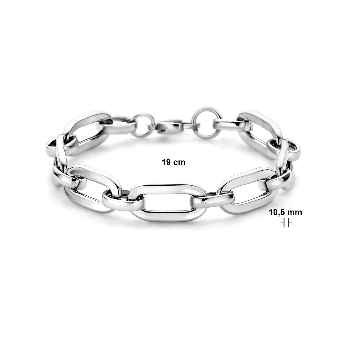 Pulsera de plata de mujer rodiada
