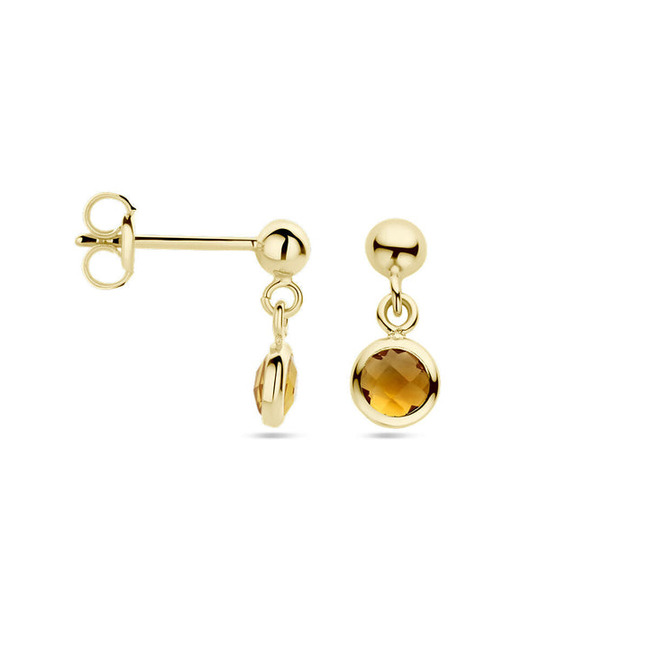 oorhangers citrien 14K geelgoud