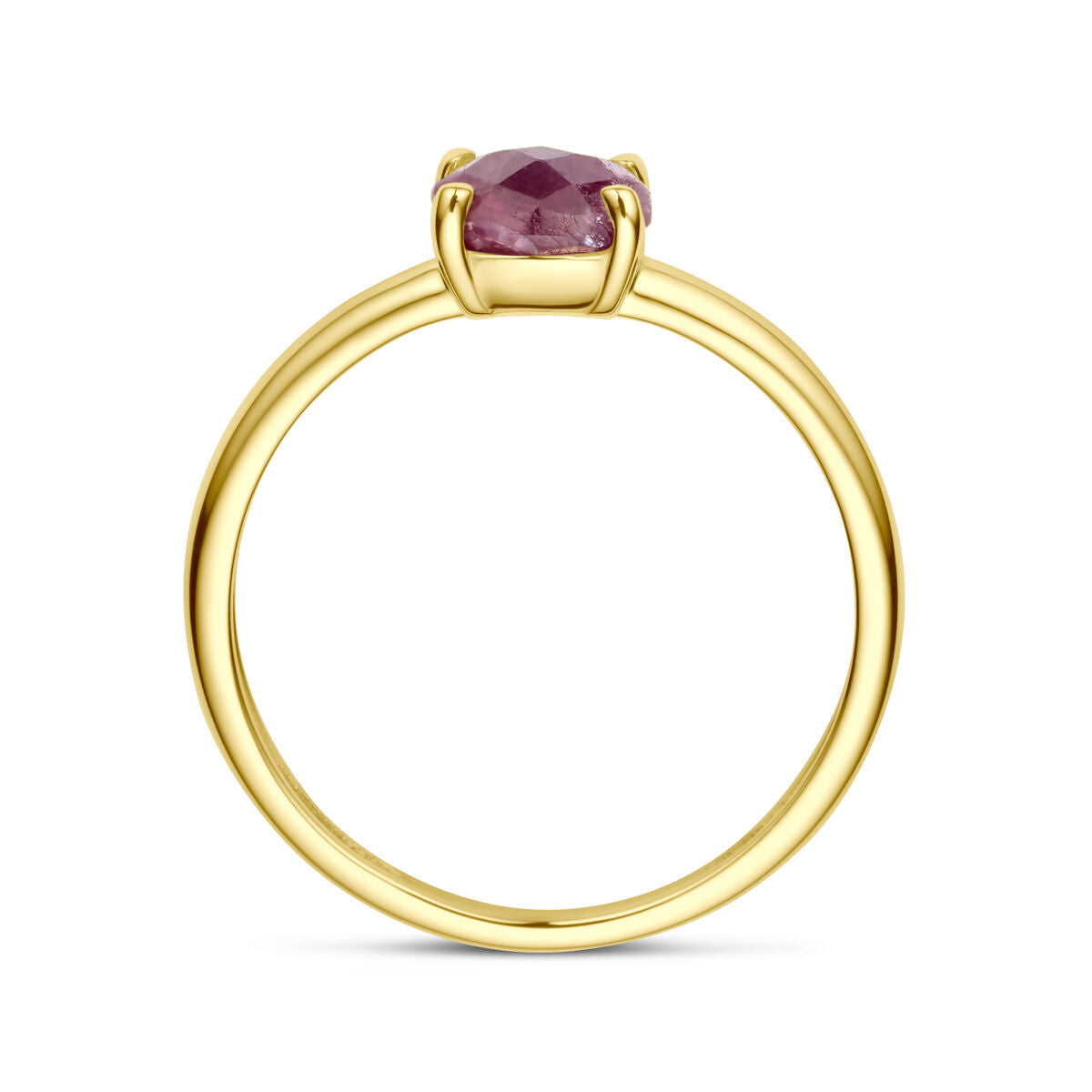 anillo rubí oro amarillo 14K