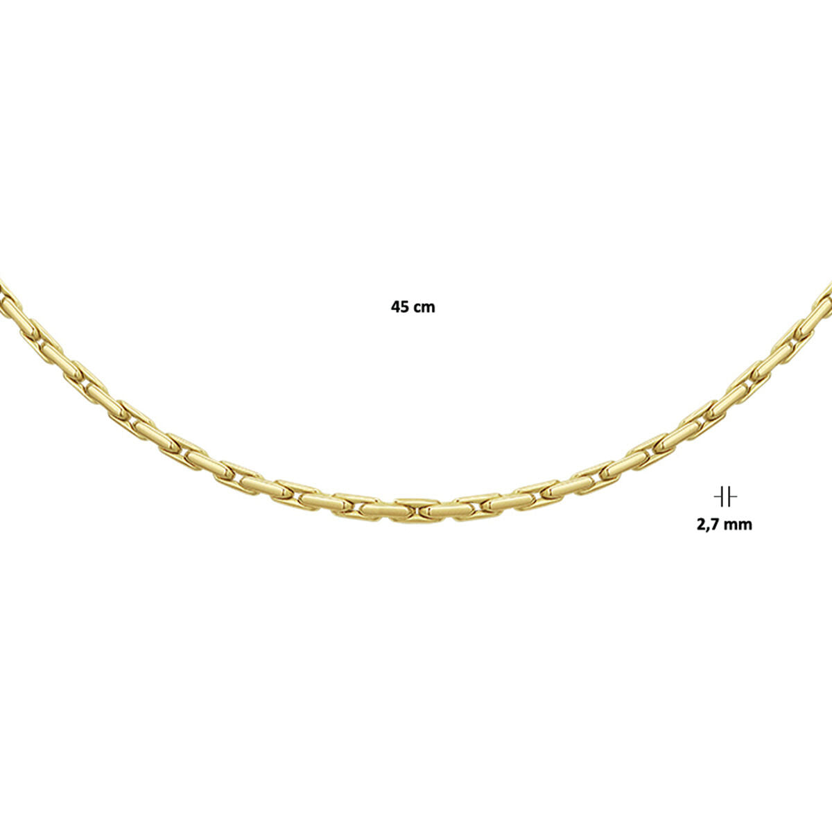 collar cardano 2,7 mm 45 cm 14K oro amarillo