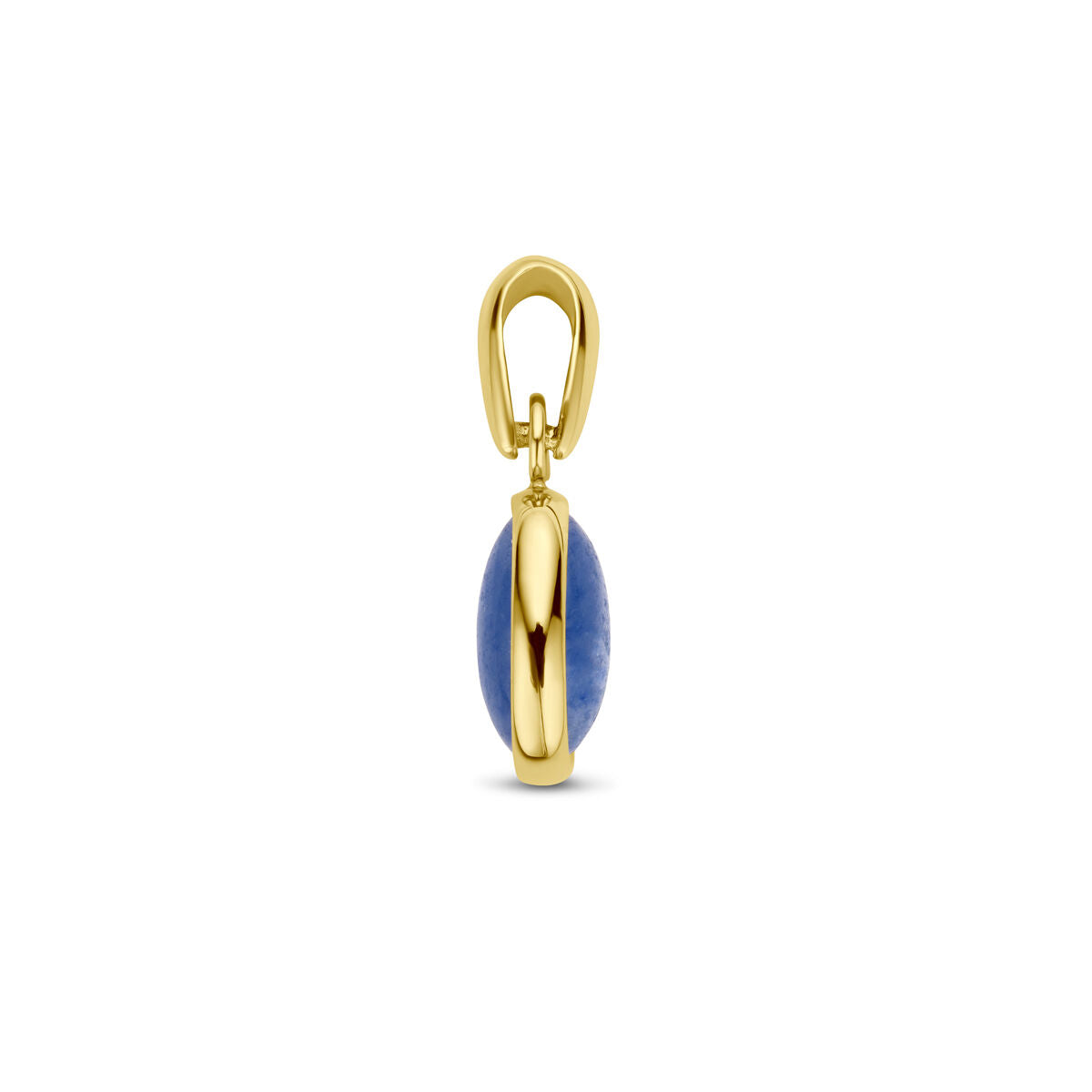 colgante de cuarzo azul en oro amarillo de 14K