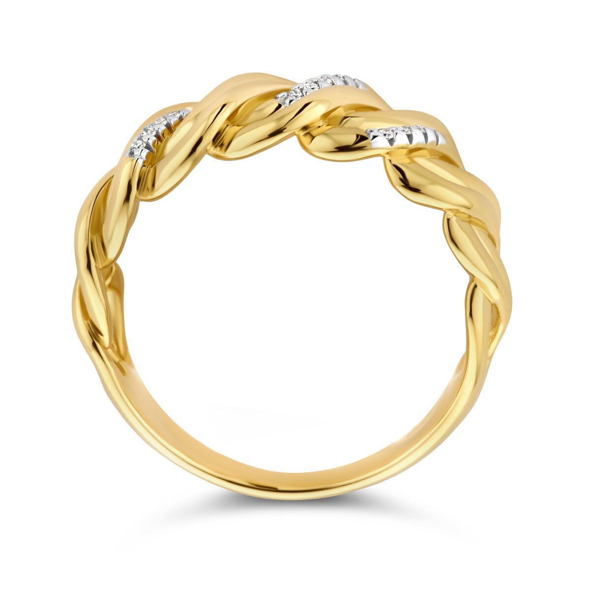 anillo diamante 0.04ct h si 14K oro amarillo