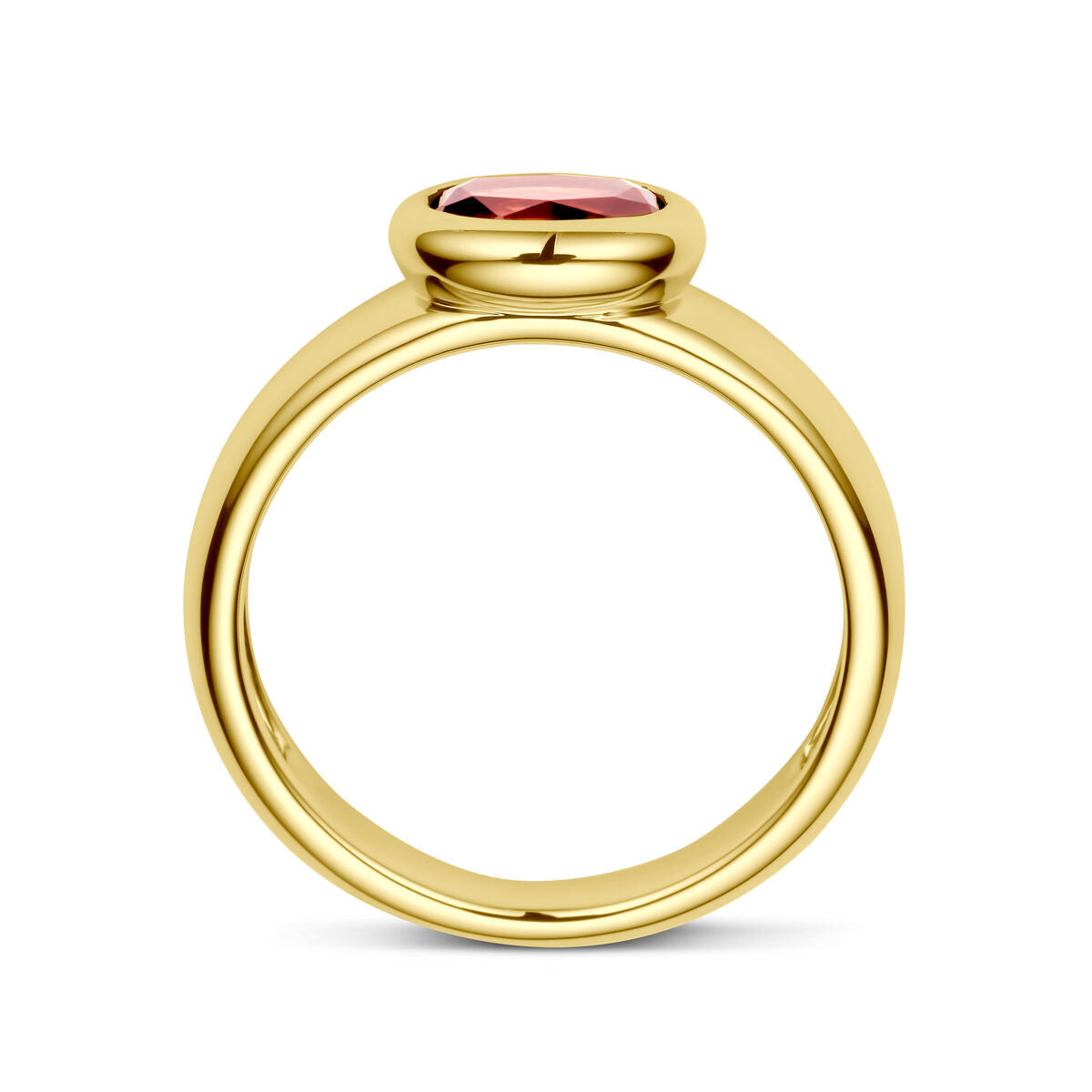 anillo granate 14K oro amarillo