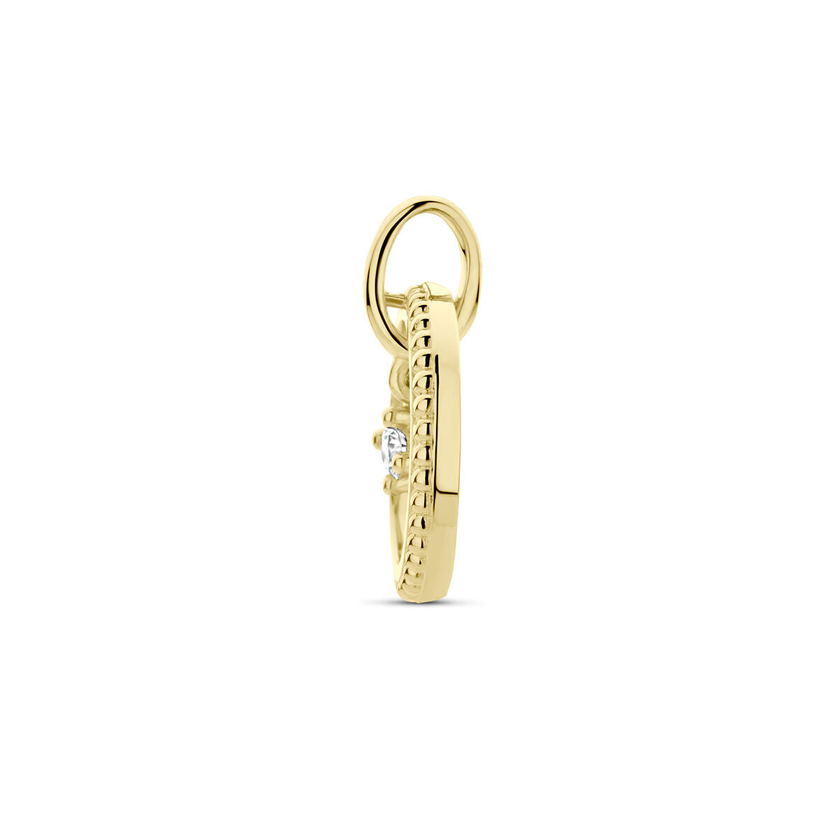 colgante círculo diamante 0.06ct h si oro amarillo 14K