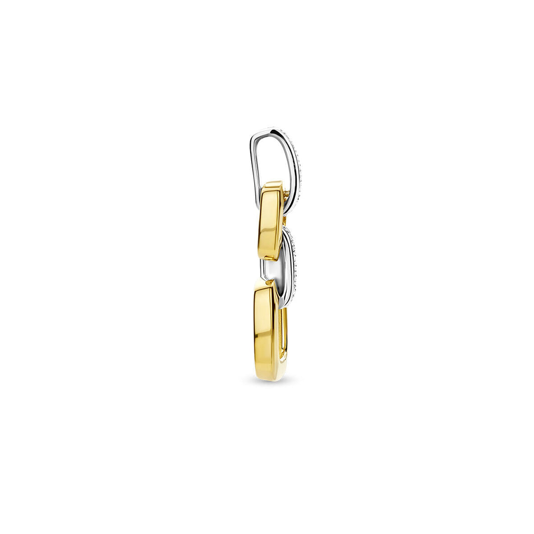 hanger schakel diamant 0.13ct h si 14K bicolor goud geel/wit